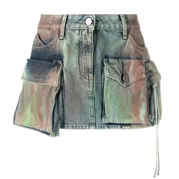 Latest Design Women Ladies Sexy Vintage Low Waist Jean Short Skirt Y2k Cargo Mini Denim Skirts - Image 5
