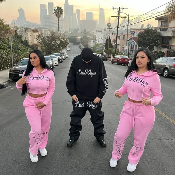 Y2K Streetwear Tracksuit High Quality Women 2 Piece Outfits Hoodie Sweatsuits Set Printed Crop Hoodie Joggers Matching - Image 3