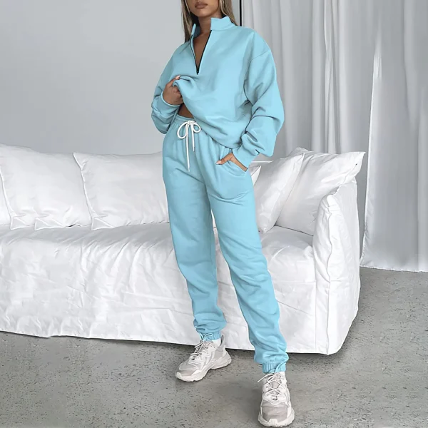 High Quality Jogging Suit Sweatsuit Unisex 2 Piece Set Fleece Pullover Fashion Plain Women Sweat Pant Cropped Hoodies Set