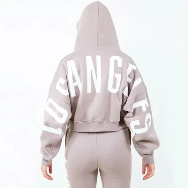 Hoodie Women's Hoodies Sweatshirts High Quality Back Printed 100% Cotton Cropped Hoodie - Image 6