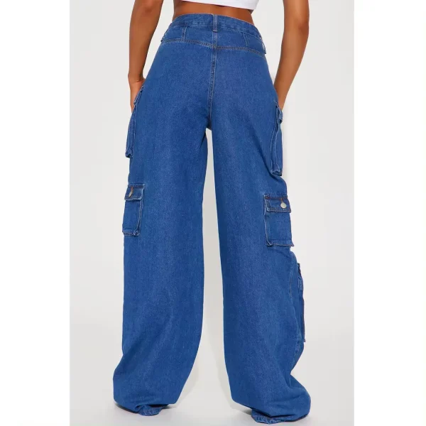 Fashion Mid Waist Casual Blue Women's Jeans Baggy Denim Jeans - Image 5