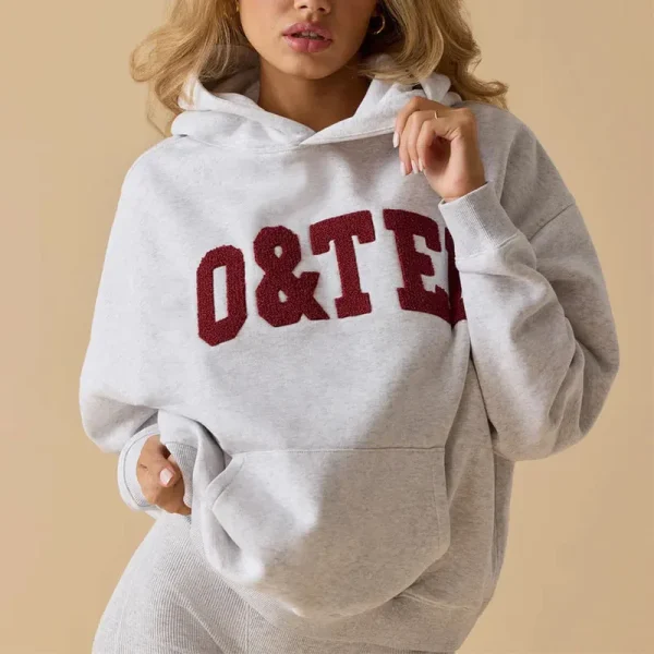 Heavy Cotton Hoodie Womens Towel Embroidered Oversized Hoodies Pullover Fleece Sweatshirts Winter Fall Outfits