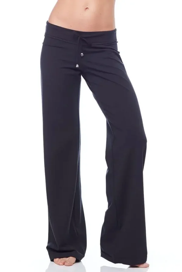 Flat Drawstring Pant Womens Yoga Sweatpants Wide Leg Lounge Pajamas Pants Drawstring Workout Comfy Joggers Pants With Pockets - Image 2