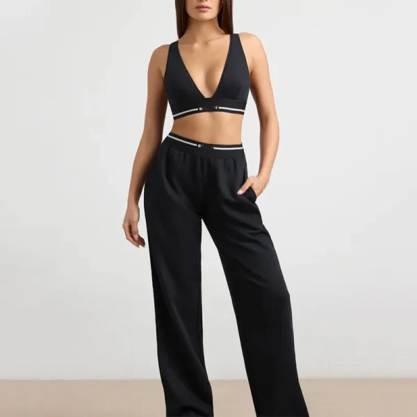 Summer Women Outfits 2 Piece Set High Quality Casual Loungewear Set Sexy Bra and Wide Leg Sweatpants Matching Sets