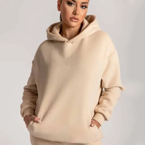 High Quality Unisex Sweatpants and Hoodie Set Women 100% Cotton Fleece Heavyweight Oversized Hoodies Jogger Matching - Image 3