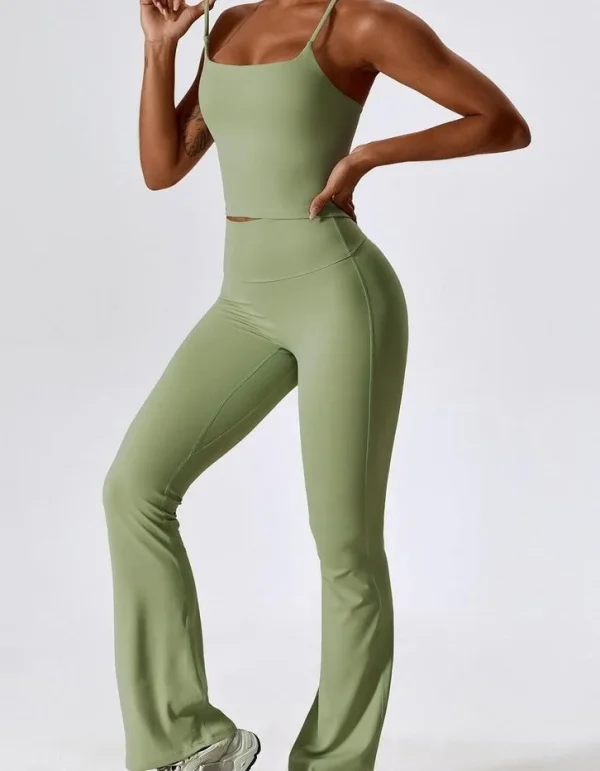 Women's High Quality Halter Neck Flared Yoga Jumpsuit