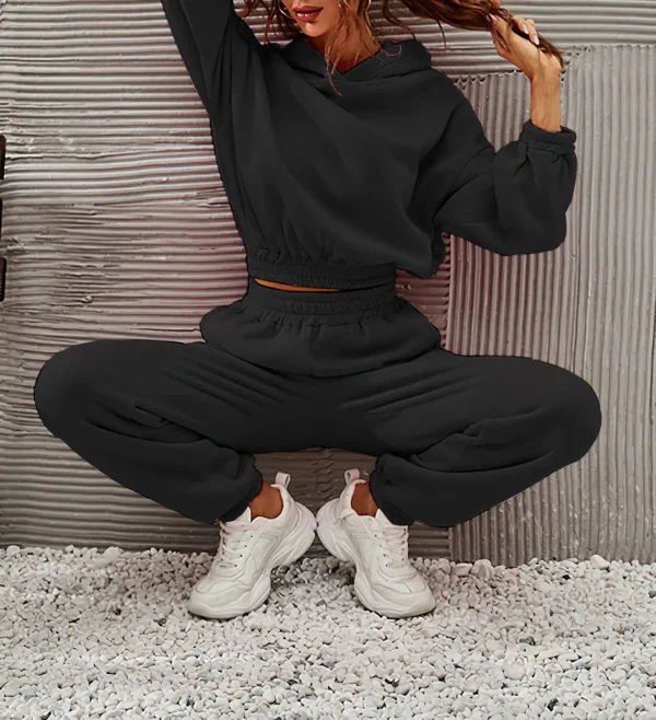 High Quality Female Fashion Tech Fleece Jogging Sweatsuit 100% Cotton Women Hoodies Sweatpants Sets for Winter