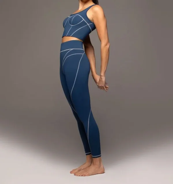 Women's Tight Sleeveless Line Design Waist-baring Sports Top Vest - Image 4