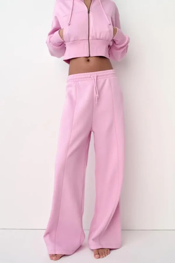 High Waist Women's Jeans Adjustable Elastic Drawstring Waistband With Straight Leg Pronounced Seams  Limited Items Left - Image 5