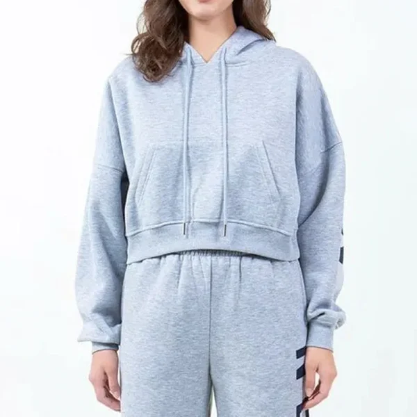 Hoodie Women's Hoodies Sweatshirts High Quality Back Printed 100% Cotton Cropped Hoodie - Image 3