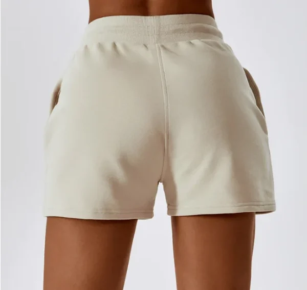 Drawstring Smocked Waist Sports Short Pants Fashion Solid Color Lounge Trousers Women's  Pants With Pockets - Image 3