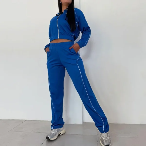 Women Cotton Jogging Suit High Quality Sweatsuit Matching Sets Crop Hoodie Jogger 2 Piece Outfit Essentials Tracksuit - Image 6