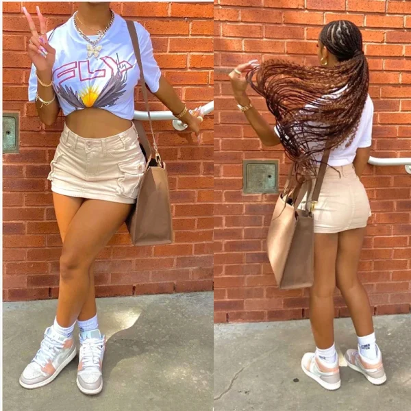 Latest Design Vintage Y2k Cargo Mini Denim Skirts Flap Pocket Low Waist Pleated Skirt - Image 4