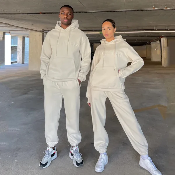 Tracksuit Cotton Tracksuits Oversized Unisex Joggers Suits Set Men Women Sweatpants and Hoodie 2 Piece Set