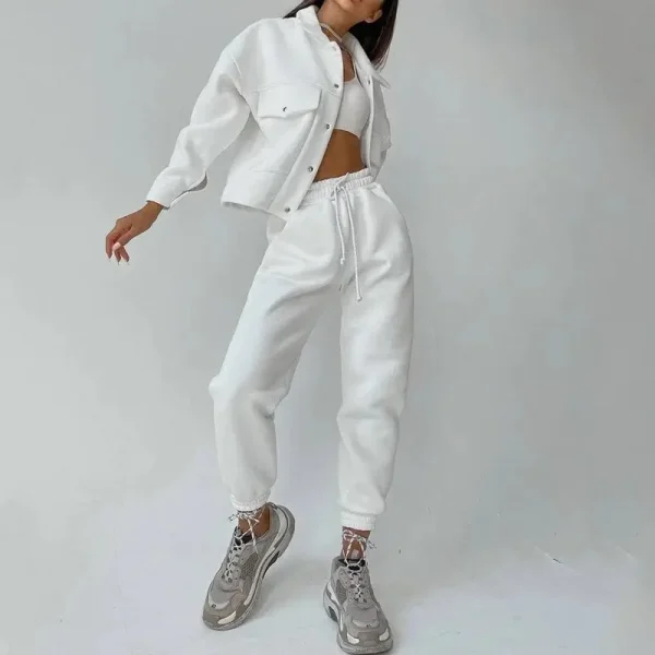 Fashion Two Piece Set Women Fall Clothing Casual Jacket Pants Suit Long Sleeve Jacket Jogger Matching 2 Piece Set - Image 5