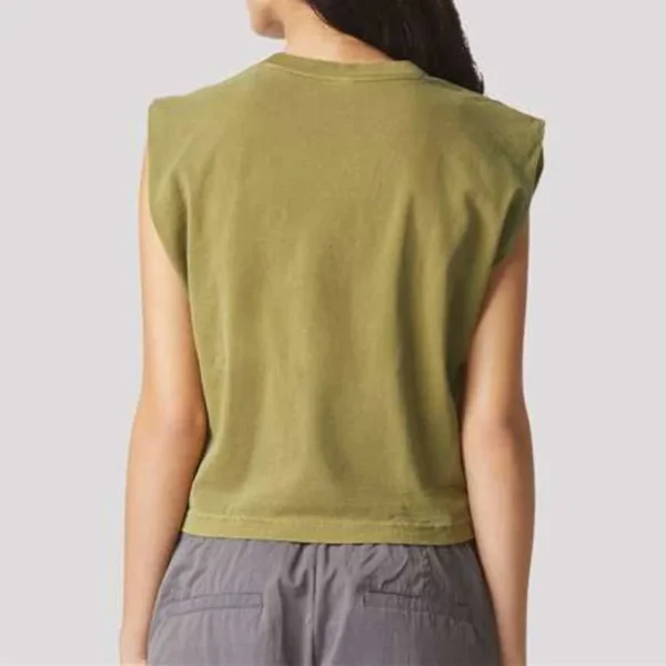 Women's Tee Boxy Fit Regular Fit Solid Color Sleeveless T-shirt Crew Neck Sweatshirt Tee for Women - Image 4