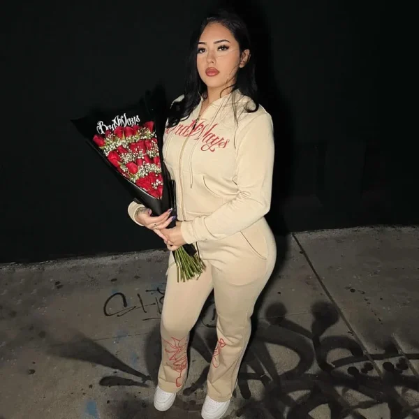 Y2K Streetwear Tracksuit High Quality Women 2 Piece Outfits Hoodie Sweatsuits Set Printed Crop Hoodie Joggers Matching - Image 6