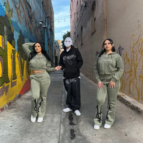Essentials Tracksuit Women 2 Piece Outfits Hoodie Sweatsuits Set 100% Cotton Graphic Printed Streetwear Tracksuits - Image 2