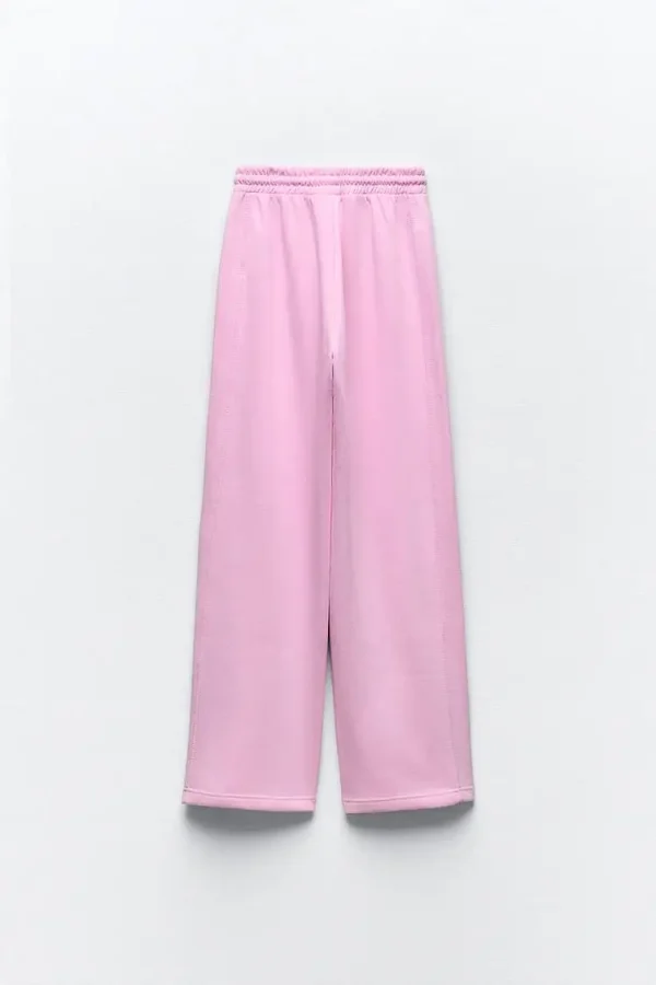 High Waist Women's Jeans Adjustable Elastic Drawstring Waistband With Straight Leg Pronounced Seams  Limited Items Left - Image 2