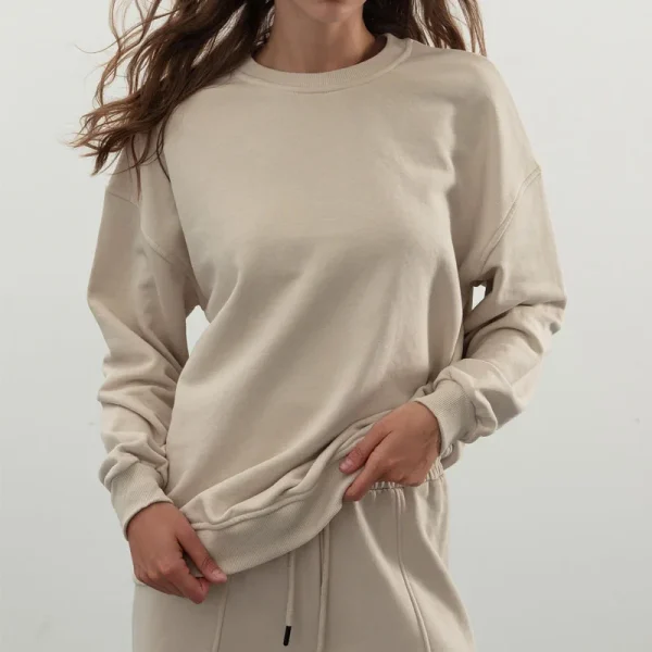 Womens 2 Piece Outfits Sweatsuit Oversized Crewneck Sweatshirt Lounge Sets Fleece Pullover Tops and Jogger Tracksuit Matching - Image 2
