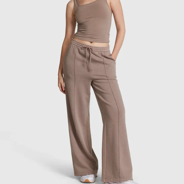Women's  Sweatpants Wide-Leg Pants Pockets Elastic Waistband Drawstring Sweatpants