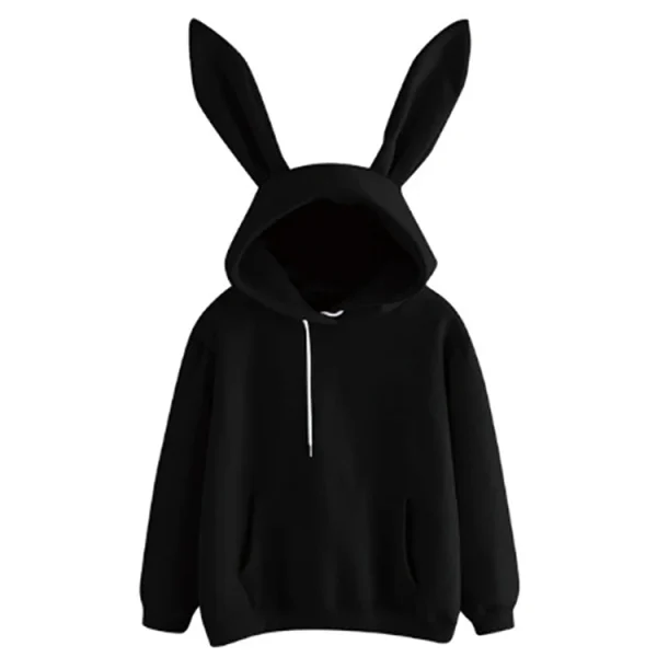 Fall Winter Women Cute Bunny Ears Cotton  Long Sleeve Rabbit Ear Pullover Hoodie - Image 3