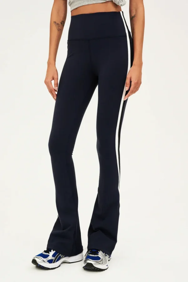 Double Contrast Striped Flare Women's Legging High Waist Pants  Sports Slim Trousers - Image 5
