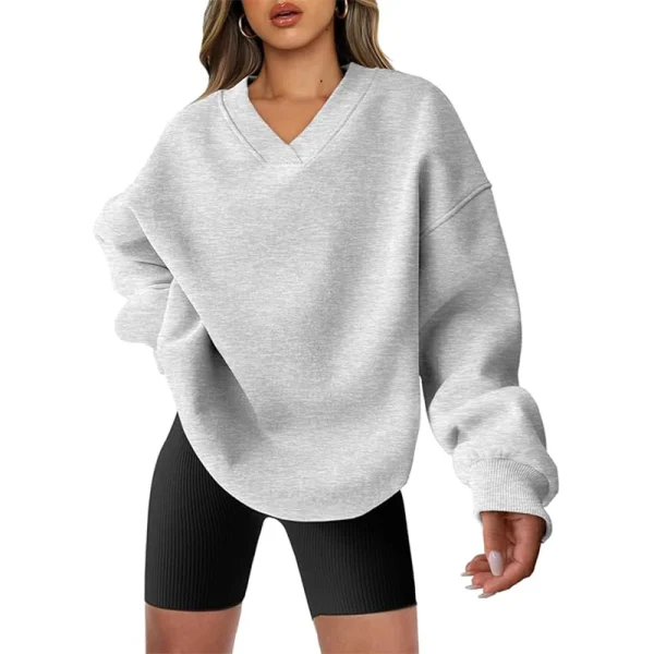 High Quality Blank Designer Women Hoody Sweatshirt 320gsm Terry Cotton 100% Cordless Pullover Hoodie - Image 3