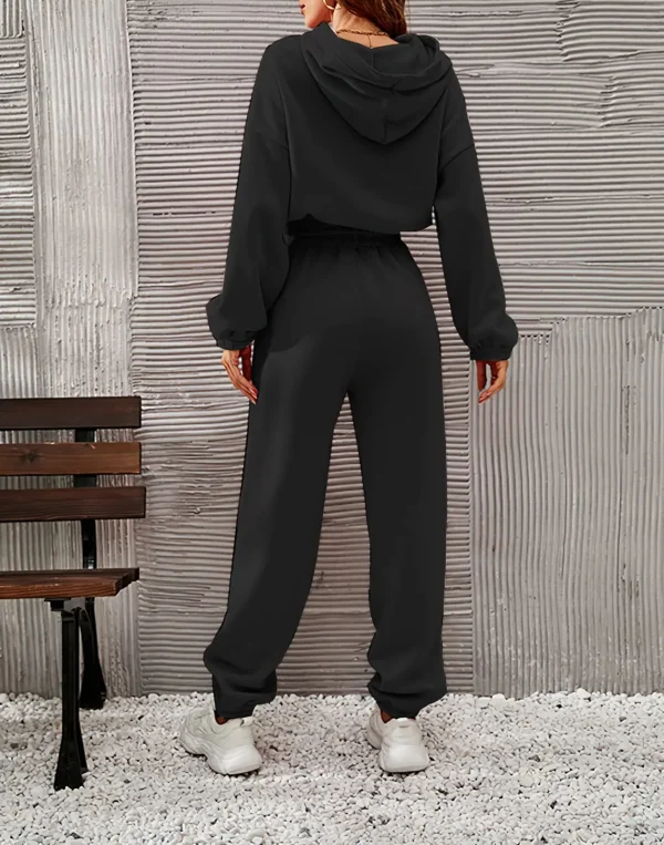 High Quality Female Fashion Tech Fleece Jogging Sweatsuit 100% Cotton Women Hoodies Sweatpants Sets for Winter - Image 3