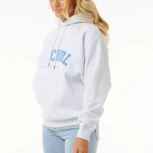 New Arrival Stylish Elastic Waist Cuffs Embroidery Front Print Adjustable Drawcord Hoodie - Image 2