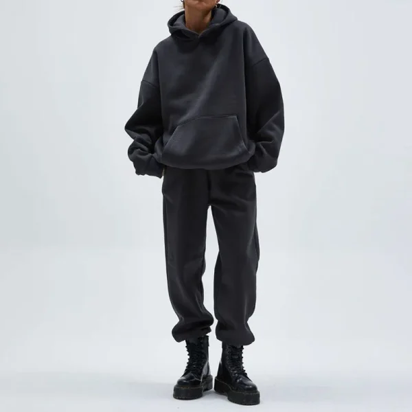 Women Heavyweight Baggy Tracksuit 2 Piece Outfits Lounge Hoodie Sweat Suit Sets Oversized Sweatshirt Sweatpants Matching - Image 6
