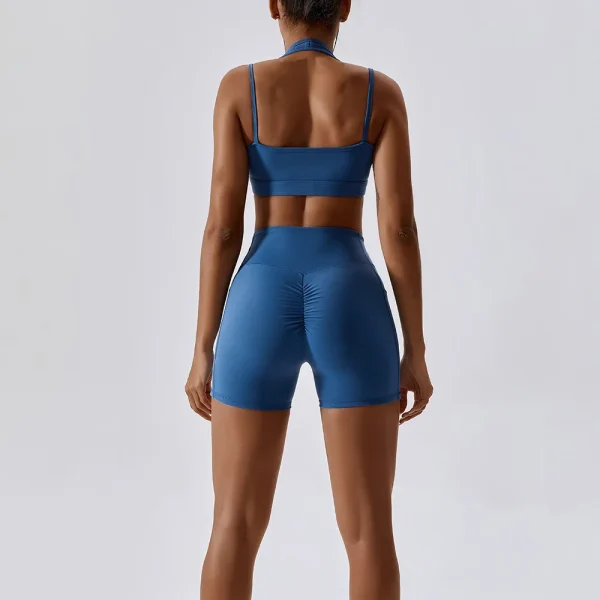 Cross Nude Feel Yoga Set 2 Pieces Set Breathable Skinny Running Suit Sports Back Shaping Workout Sweatsuit - Image 3