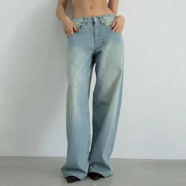 Jeans Mujers High Waisted Loose Denim Pants Wide Leg Baggy Jeans Streetwear Vintage Y2K Trousers for Women - Image 4