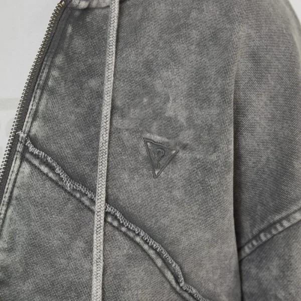 New Arrival Stylish Brushed Terry Cropped Acid Wash Hoodie for Women - Image 2