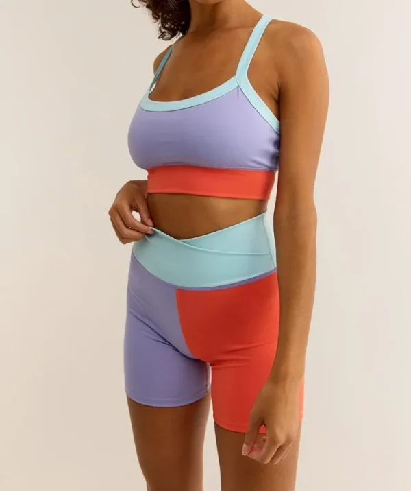 Women's Premium Skinny Short Colorblock Sports Shorts - Image 4
