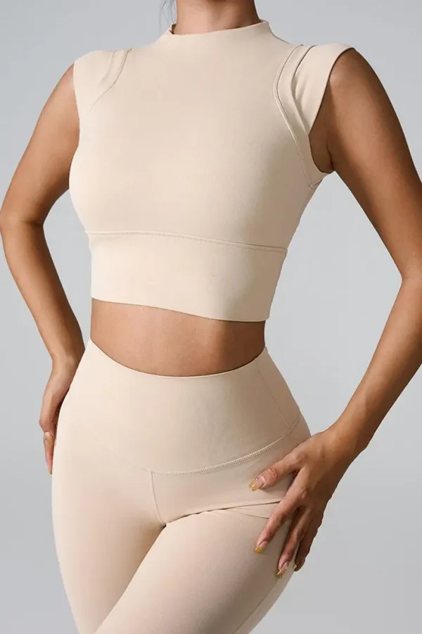 Ladies High Quality Stand Collar Sports Vest Sleeveless Vest - Image 4