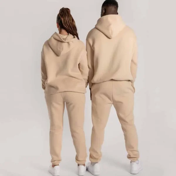 High Quality Unisex Sweatpants and Hoodie Set Women 100% Cotton Fleece Heavyweight Oversized Hoodies Jogger Matching - Image 5